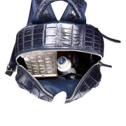 Dark Blue Women's  Crocodile Leather  Backpack  |  Rossieviren