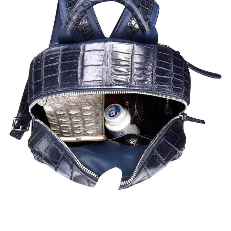 Dark Blue Women's  Crocodile Leather  Backpack  |  Rossieviren
