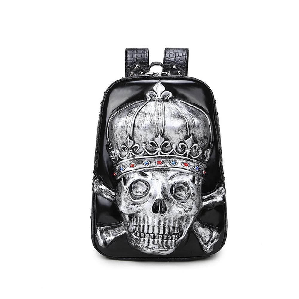 3D Backpack ,Fashion Punk Backpack, 3D Pirate Skull Crown Knapsack