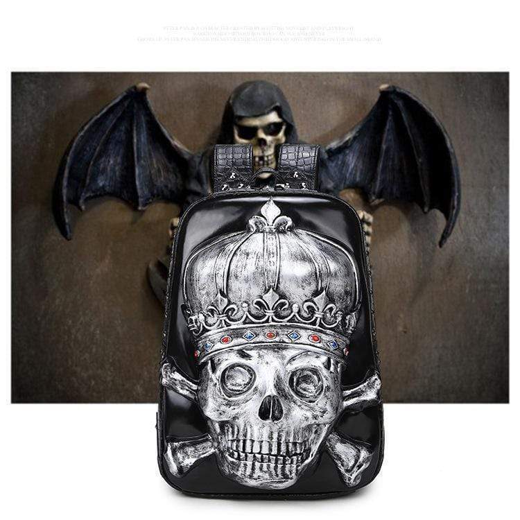 3D Backpack ,Fashion Punk Backpack, 3D Pirate Skull Crown Knapsack