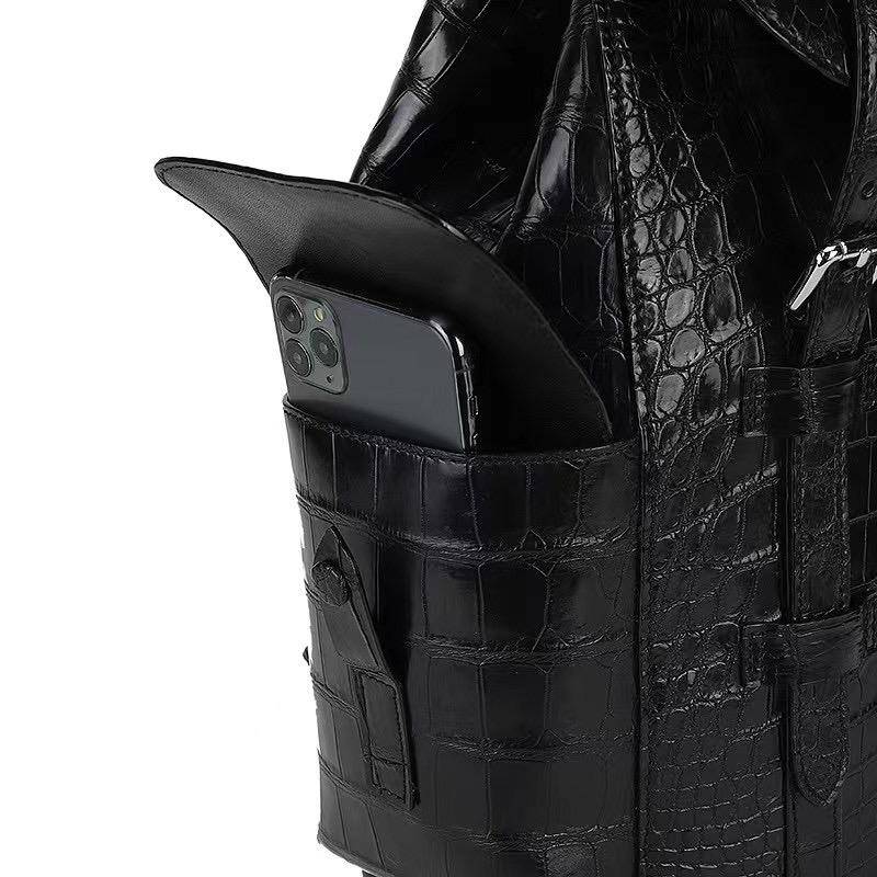 Genuine Crocodile  Belly Leather Backpack