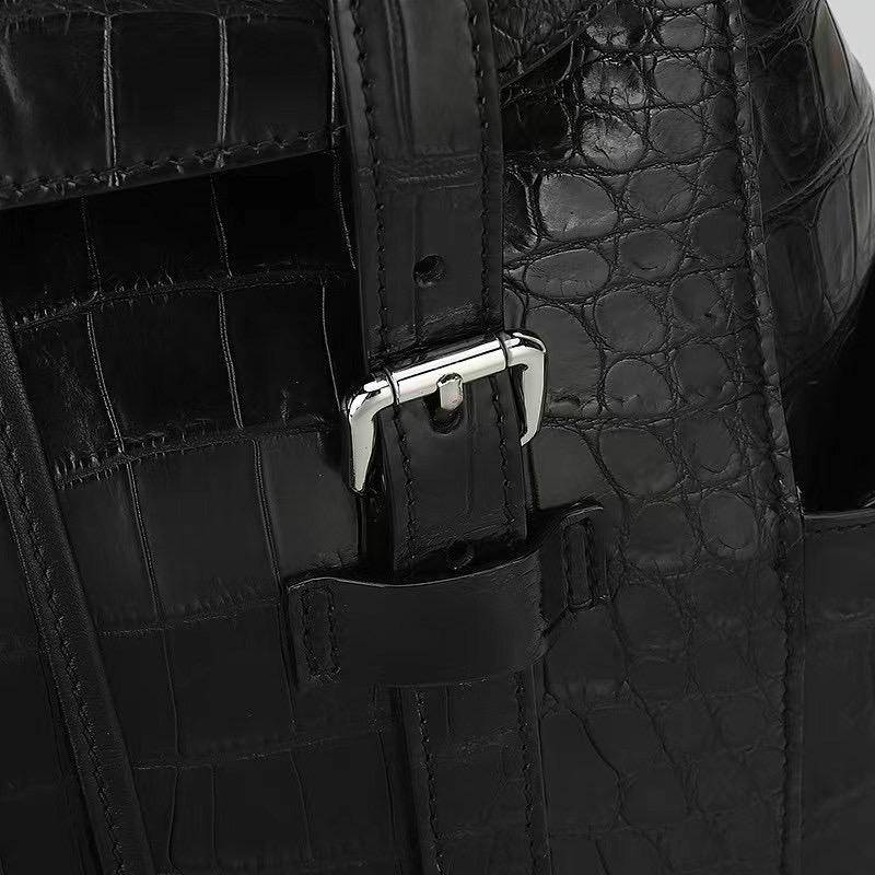 Genuine Crocodile  Belly Leather Backpack