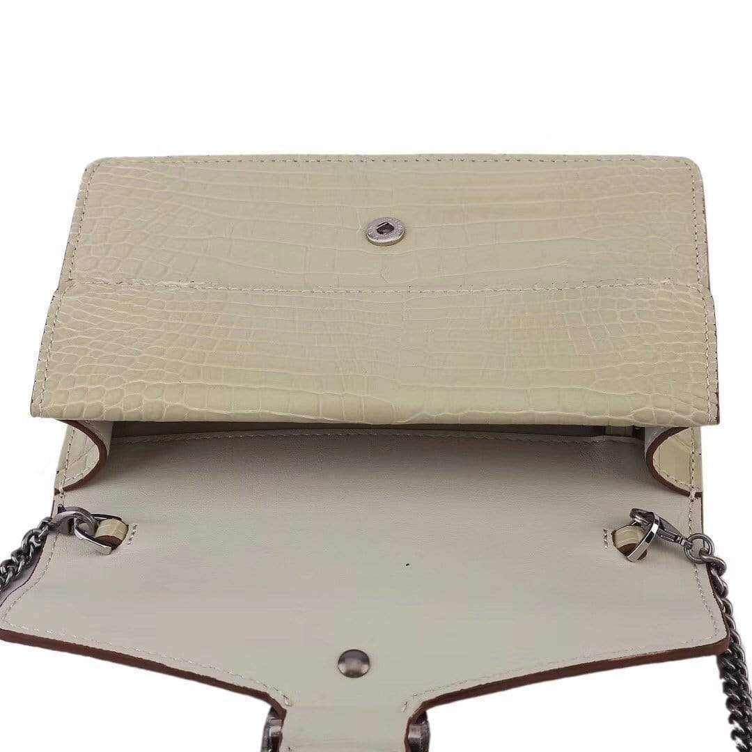 Genuine Crocodile Leather Flap Cross body Messenger Min Chain Bag