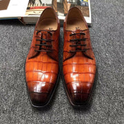 Crocodile Shoes Genuine Crocodile Belly Leather Mens Grand Cap Toe Dress Shoes