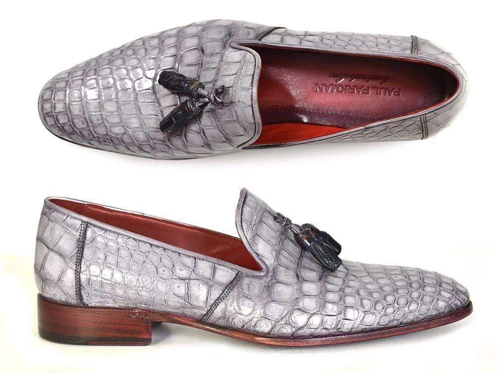 Genuine Crocodile Belly Leather Mens Shoes Dark Blue