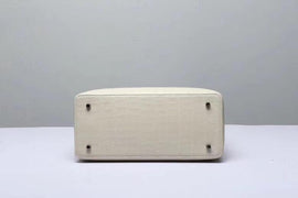 Genuine Crocodile Belly Leather Top Handle Bags For Women Cream 35cm