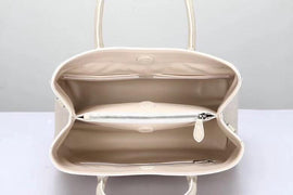Genuine Crocodile Belly Leather Top Handle Bags For Women Cream 35cm