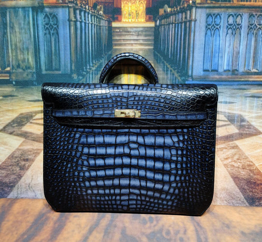 Genuine Crocodile Leather Briefcase Clutch Bag