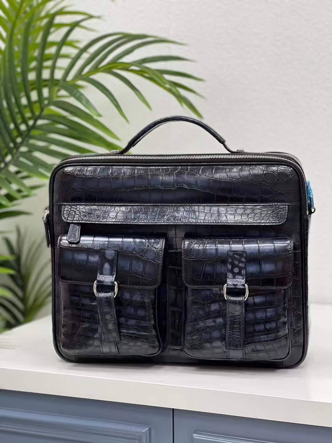 Genuine Crocodile Leather Briefcase