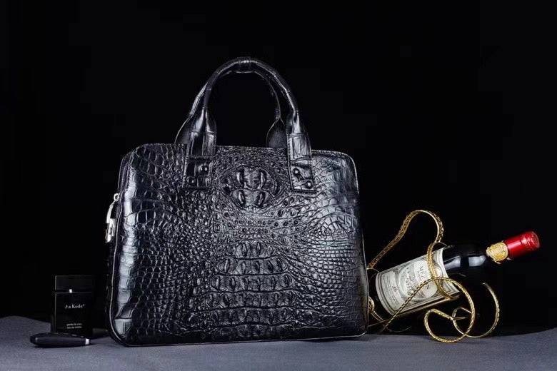 Genuine Crocodile Leather Briefcase With Password Lock