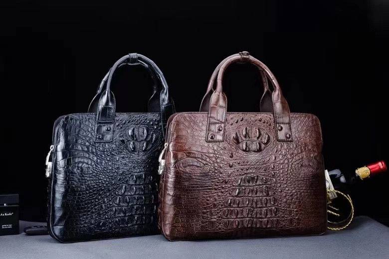 Genuine Crocodile Leather Briefcase With Password Lock