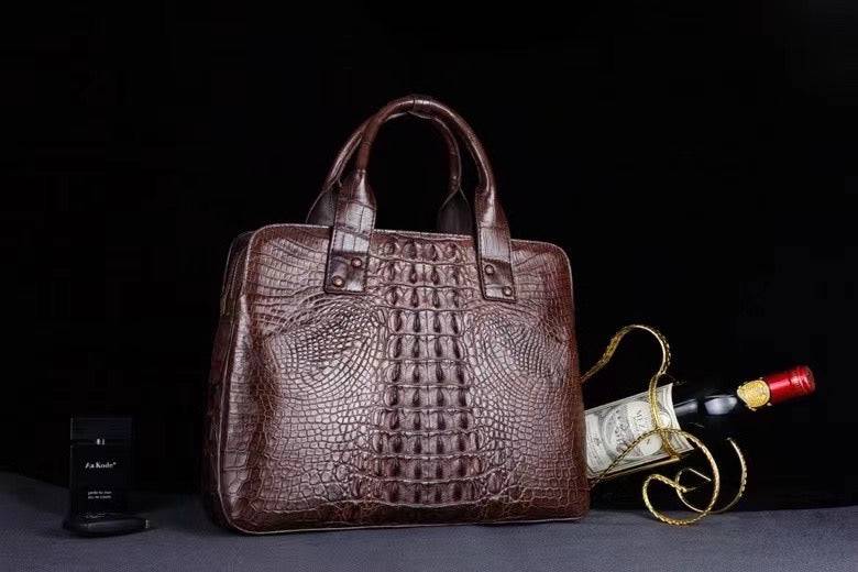 Genuine Crocodile Leather Briefcase With Password Lock