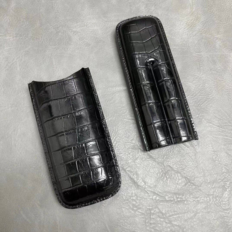 Genuine Crocodile Leather Cigar Case
