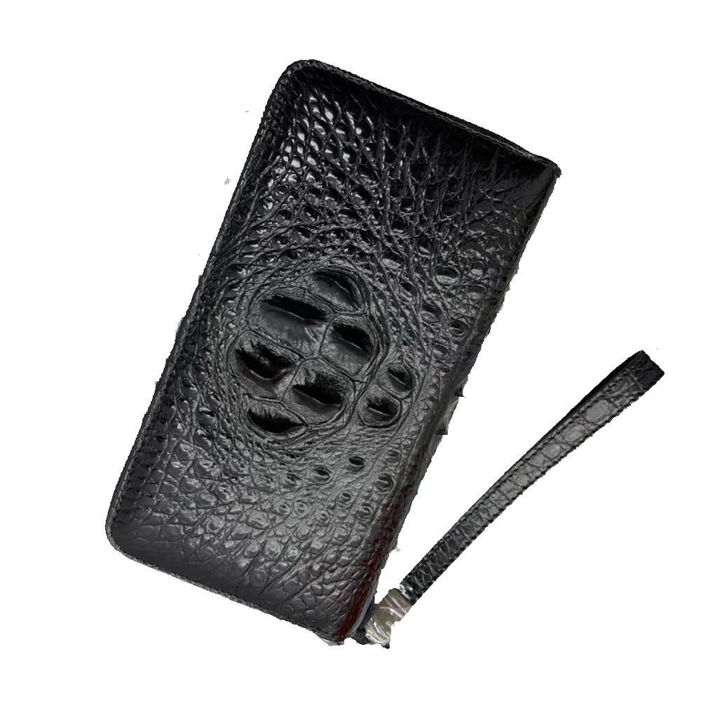 Genuine Crocodile Leather  Large Volumn Zip Around Head Bone Wallet