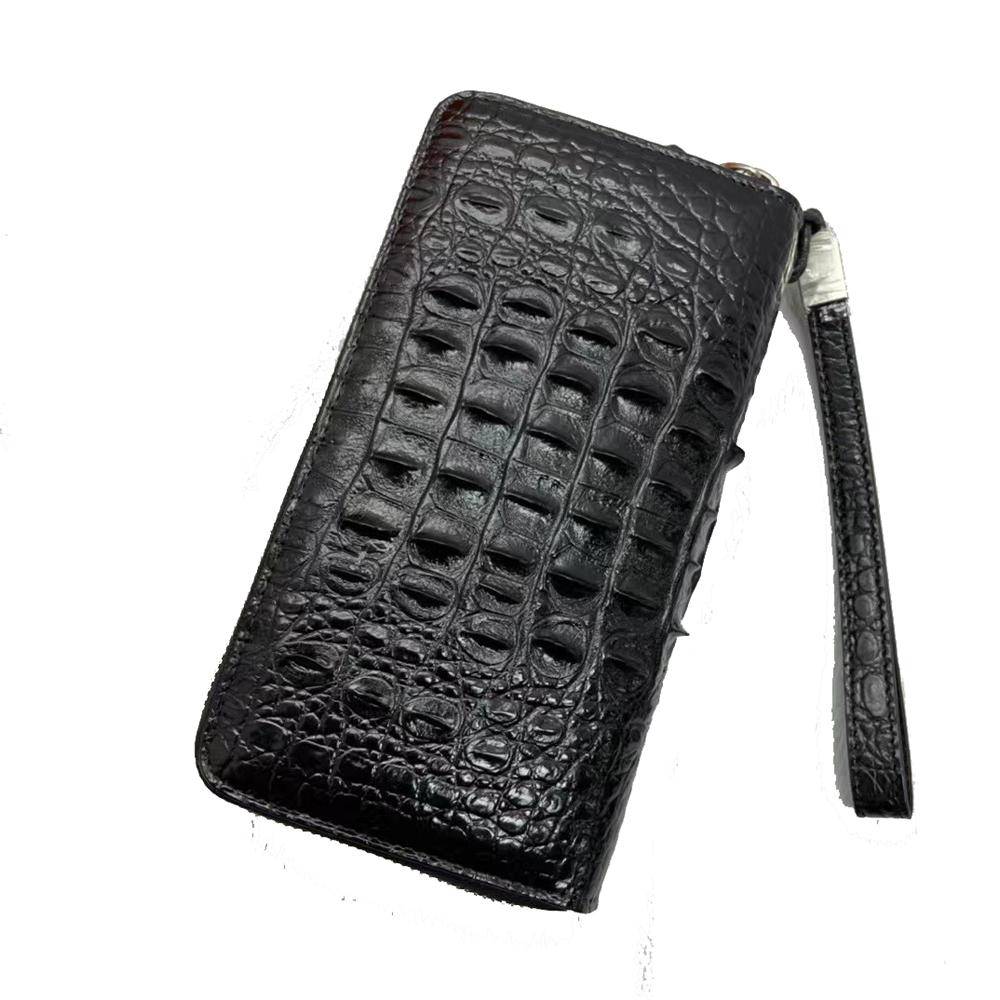 Genuine Crocodile Leather  Large Volumn Zip Around Head Bone Wallet