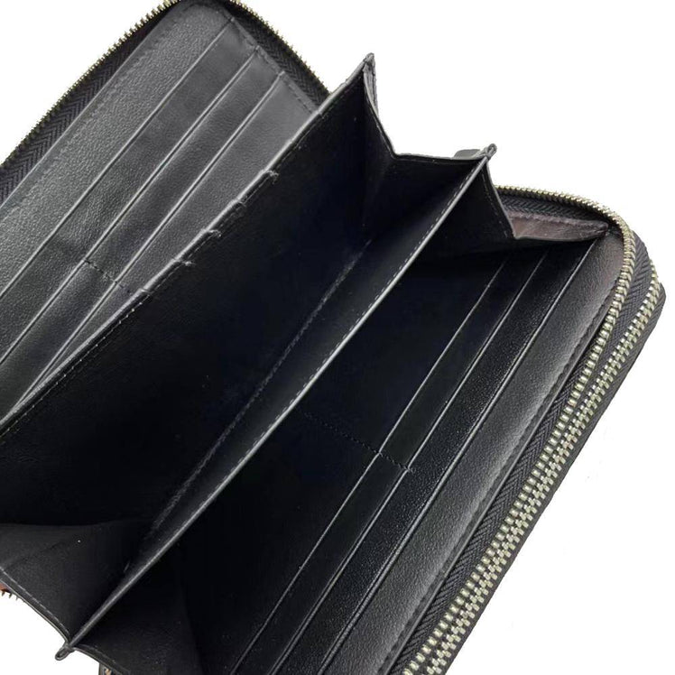 Genuine Crocodile Leather  Large Volumn Zip Around Back Bone Wallet