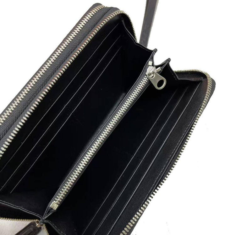 Genuine Crocodile Leather  Large Volumn Zip Around Back Bone Wallet