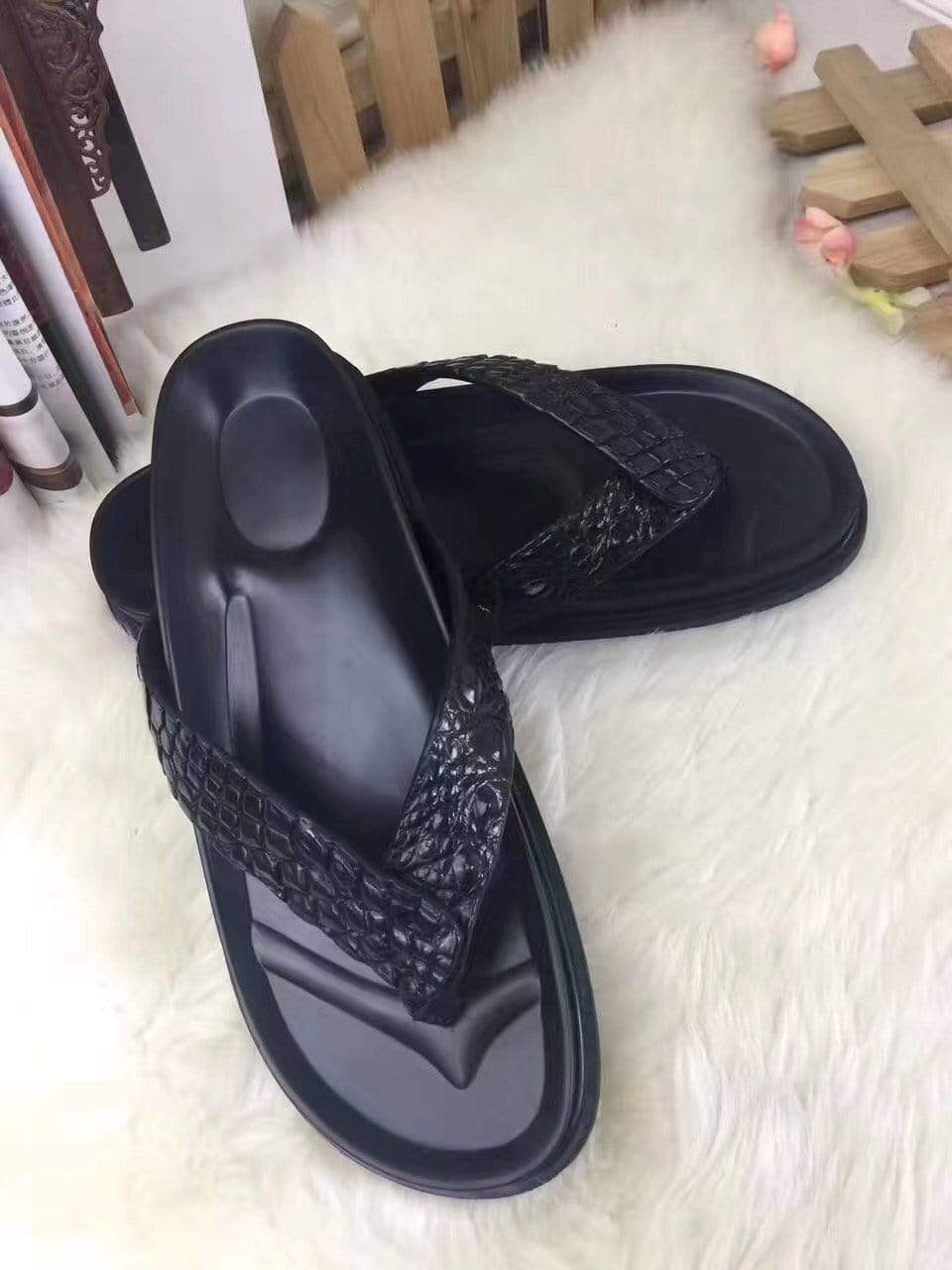 Genuine  Crocodile  Leather  Mens  Slipper