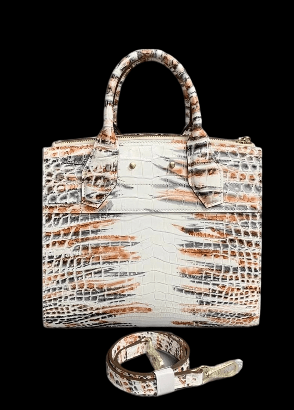 Genuine Crocodile Leather Top Handle Bag