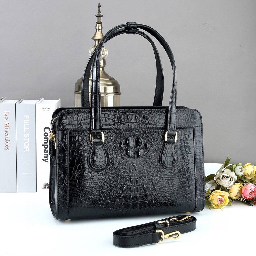 Genuine Crocodile Leather Top Handle Bag Shoulder Tote Bags