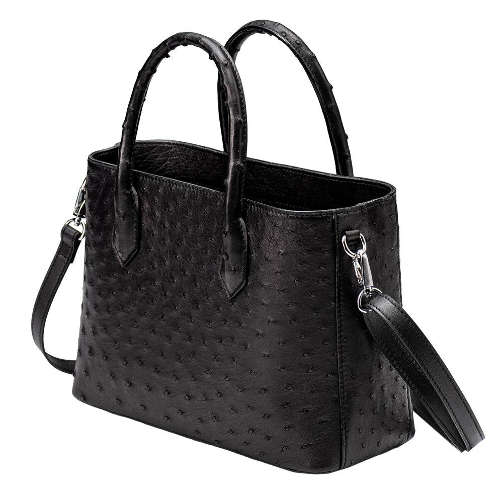 Genuine Ostrich Leather Mini Top Handle Bag