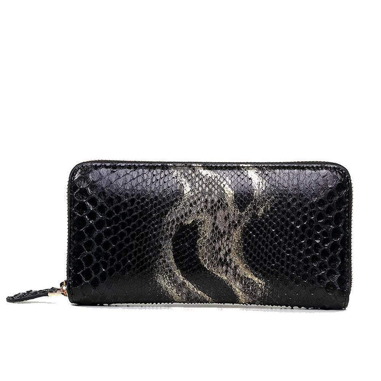 Genuine Python Leather  Zip Wallet