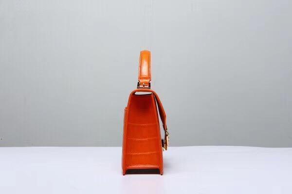 Genuine Crocodile  Leather Top Handle Cross Body Bag Orange