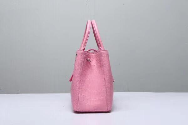 Genuine  Crocodile Leather Top Handle Tote  Shoulder Bag Pink