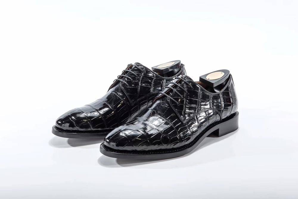 Crocodile Shoes Goodyear Welted Handmade Men Crocodile Leather Lace-Up Shoes,Mens Crocodile Leather Dress Shoes