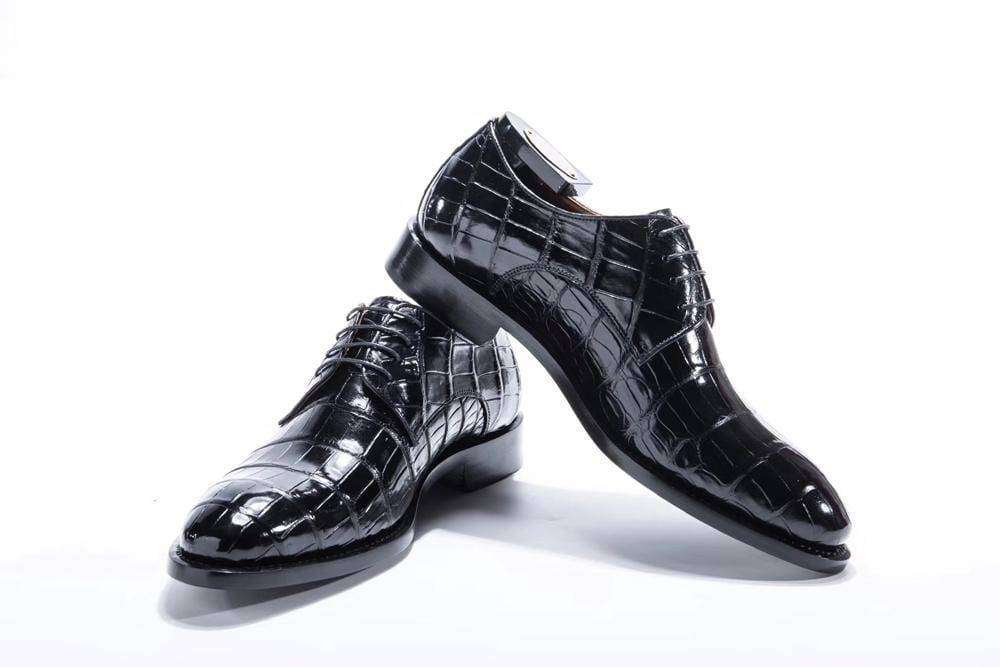 Crocodile Shoes Goodyear Welted Handmade Men Crocodile Leather Lace-Up Shoes,Mens Crocodile Leather Dress Shoes