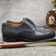 Crocodile Shoes Gray Lizard Leather Lace-Up Shoes For Men
