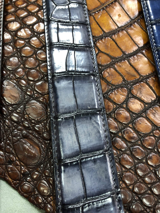 Hand Painted Genuine Crocodile Leather  Belt