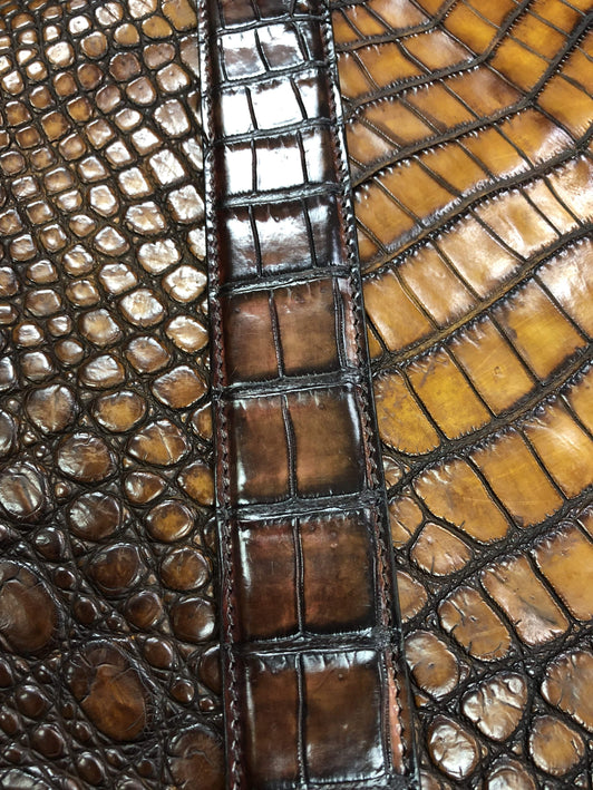 Hand Painted Genuine Crocodile Leather  Belt