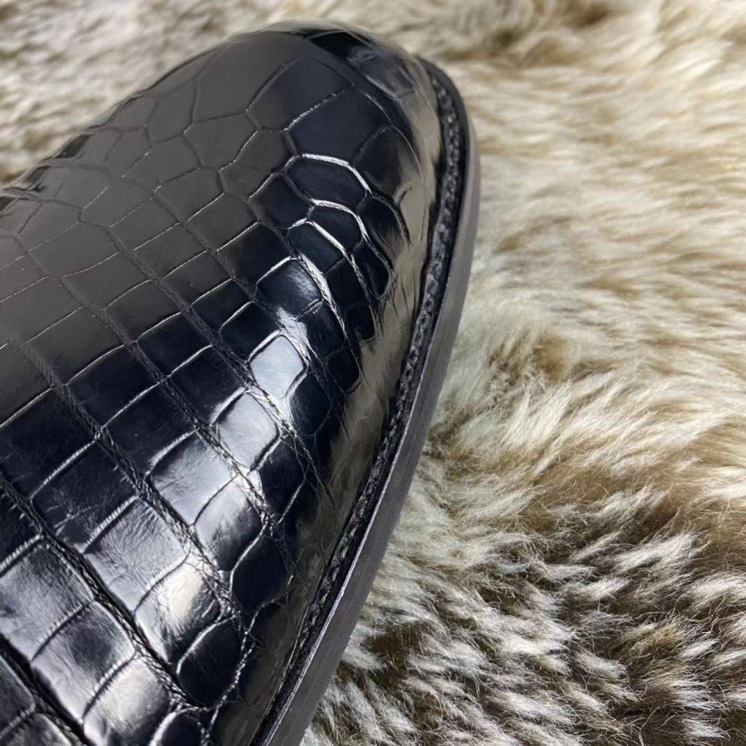 Preorder Crocodile Shoes Handmade Crocodile Leather  Vintage Two Tone Classic Lace Up Leather Lined Shoes