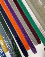 High Shiny Nile Crocodile Skin Leather Belt