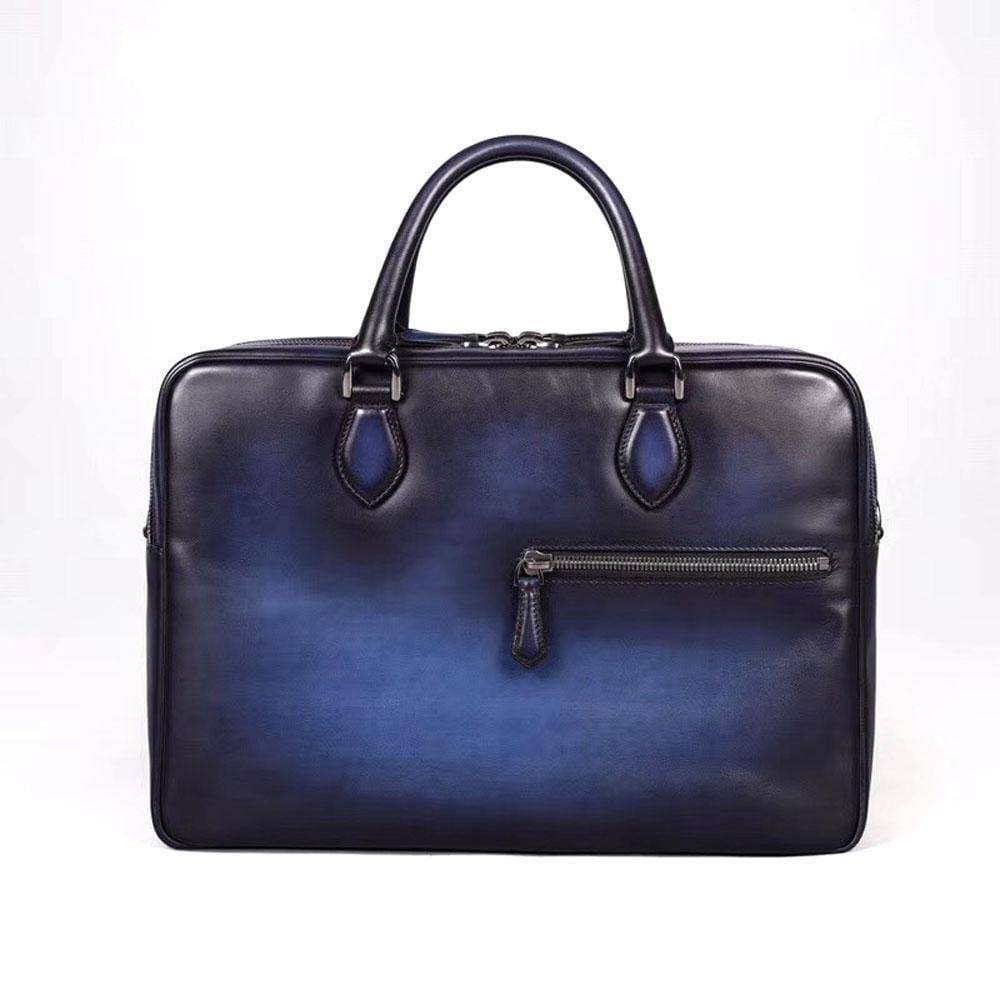 Vintage Smooth Cowhide Leather  Briefcases, Business Bags  And Laptop Computer Handbags