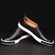 Crocodile Shoes Men Crocodile Leather Driving Shoes  Slip on Platform Loafers Working Shoes