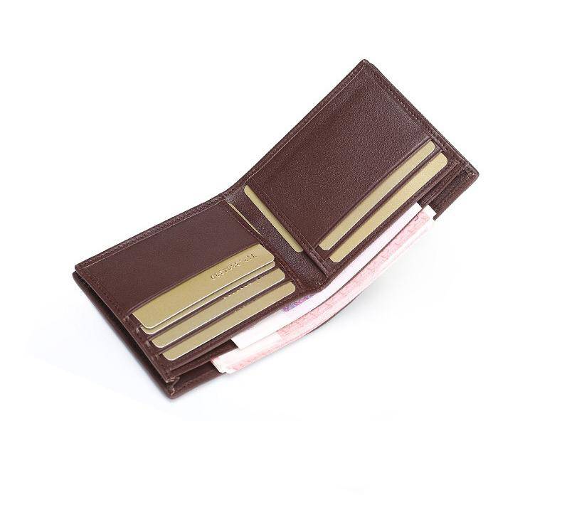 Men Bifold Leather Wallet- Genuine Crocodile Leather Belly Leather