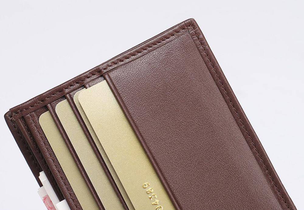 Men Bifold Leather Wallet- Genuine Crocodile Leather Belly Leather