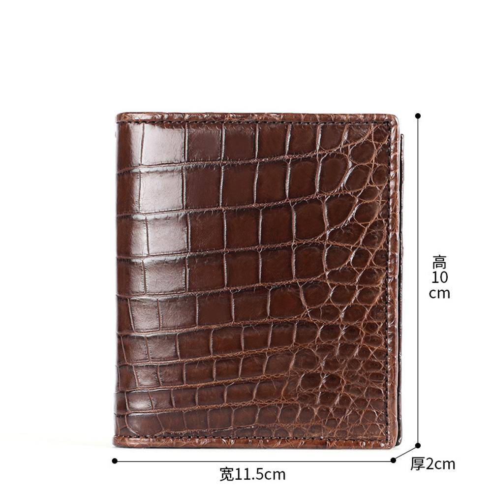 Men Bifold Leather Wallet- Genuine Crocodile Leather Belly Leather