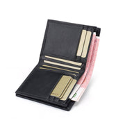 Men Bifold Leather Wallet- Genuine Crocodile Leather Head Bone Leather