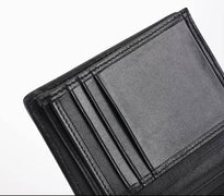 Men Bifold Leather Wallet- Genuine Crocodile Leather Head Bone Leather