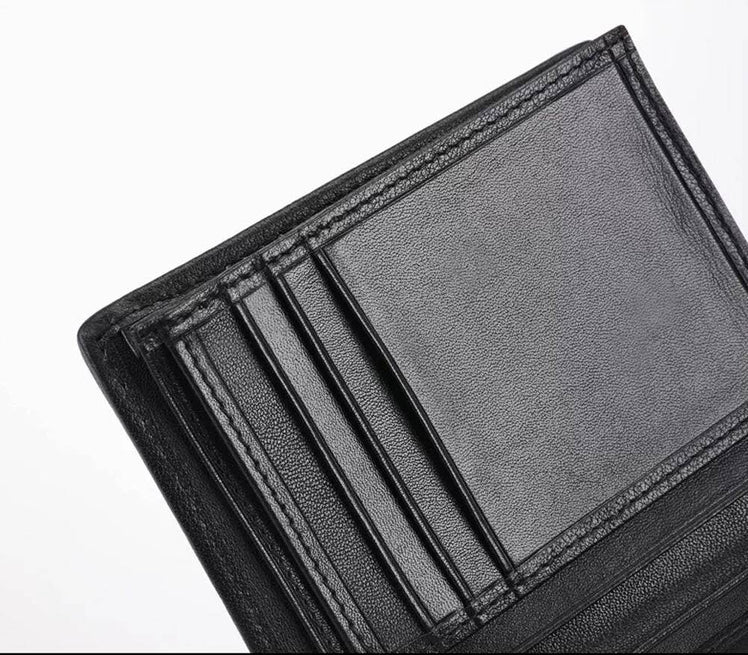 Men Bifold Leather Wallet- Genuine Crocodile Leather Head Bone Leather