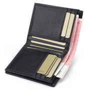 Men Bifold Leather Wallet- Genuine Crocodile Leather Tail Bone Leather