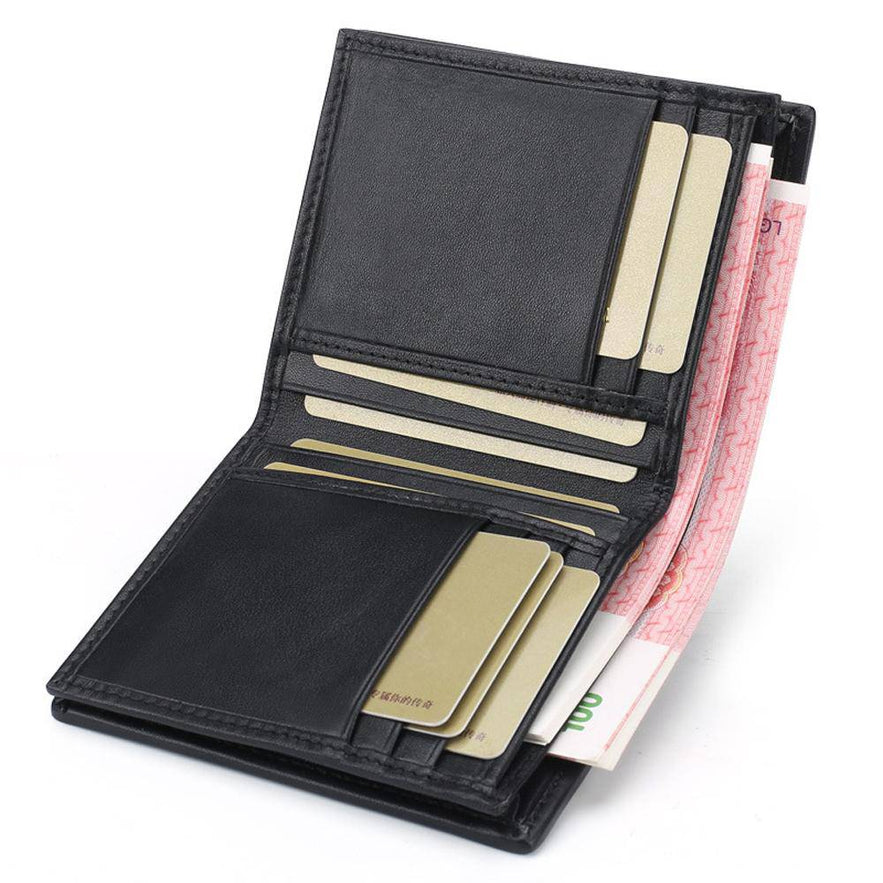 Men Bifold Leather Wallet- Genuine Crocodile Leather Tail Bone Leather