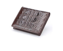 Men Bifold Leather Wallet- Genuine Crocodile Leather Tail Bone Leather