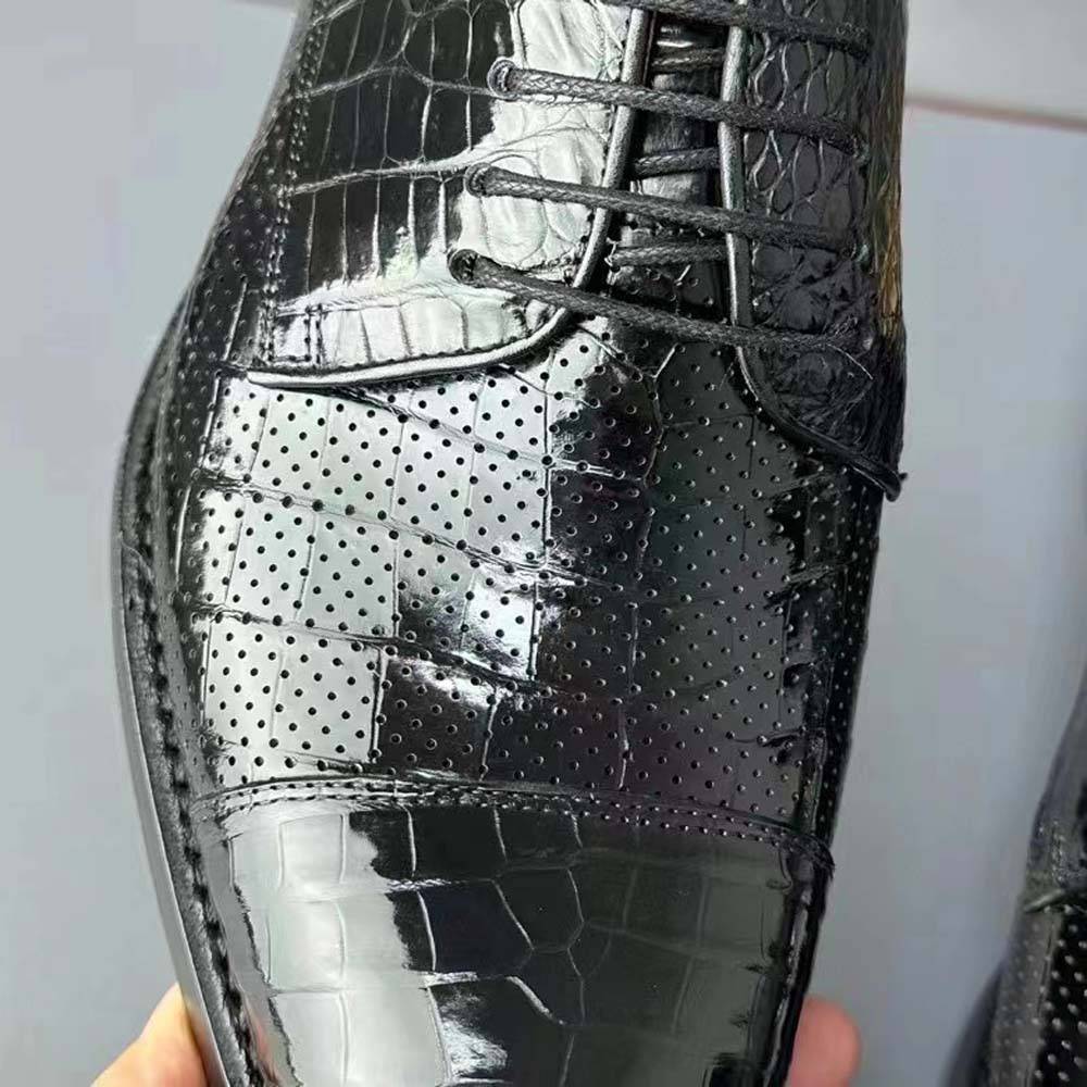 Crocodile Shoes Men Breathable Crocodile Leather Shoes Goodyear Formal Dress Shoes Male Office Party Wedding Shoes