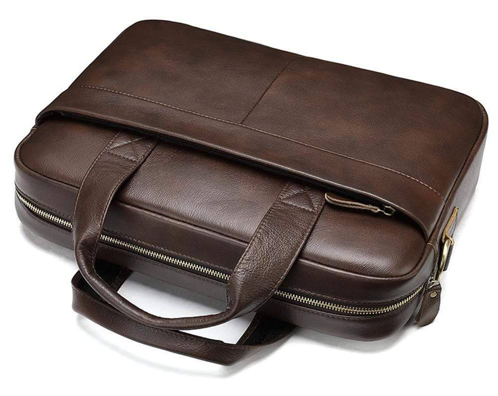 Men's brown leather Attache Briefcase Bag