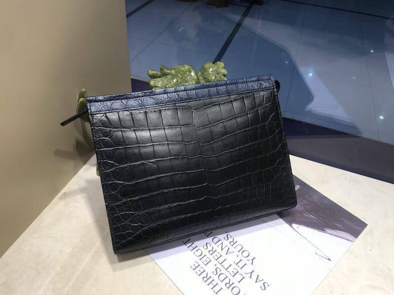Men's Clutch Bag, Crocodile Belly  Leather Clutches ,pouch,Leather Zip pouch Bags