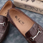Crocodile Shoes Men's  Crocodile Leather Slip-On Bit Loafers